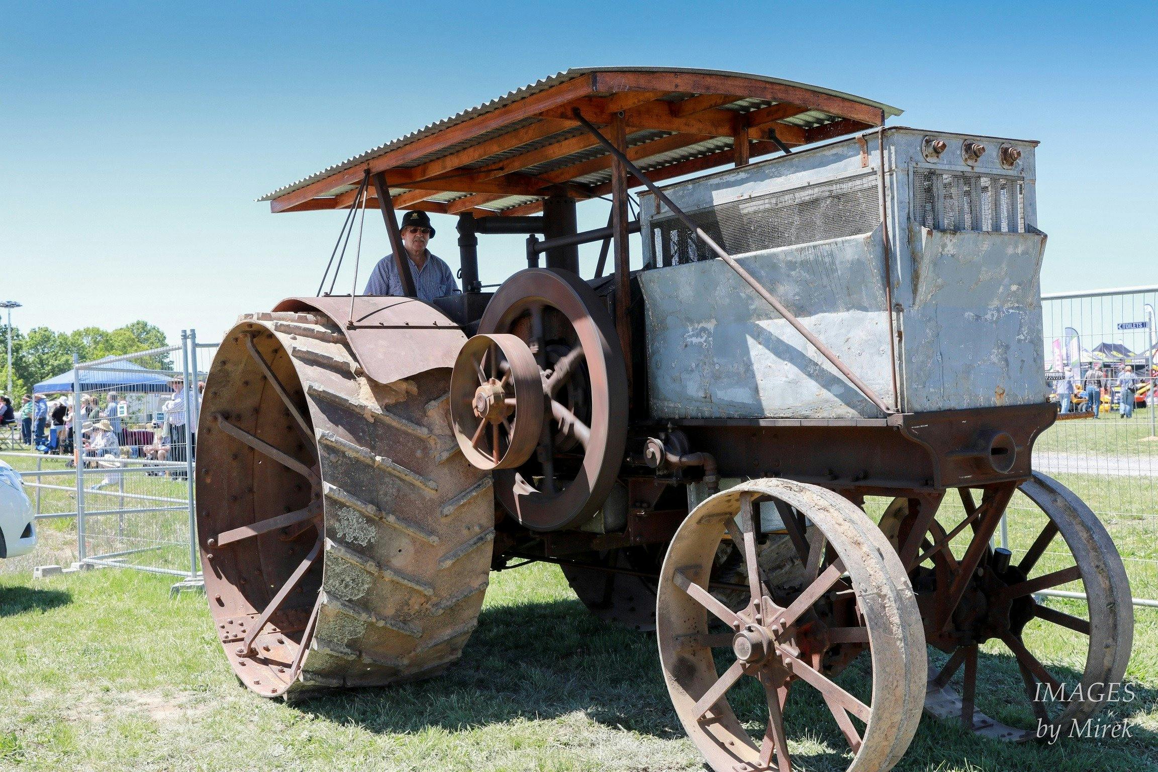 Vintage farm machinery display