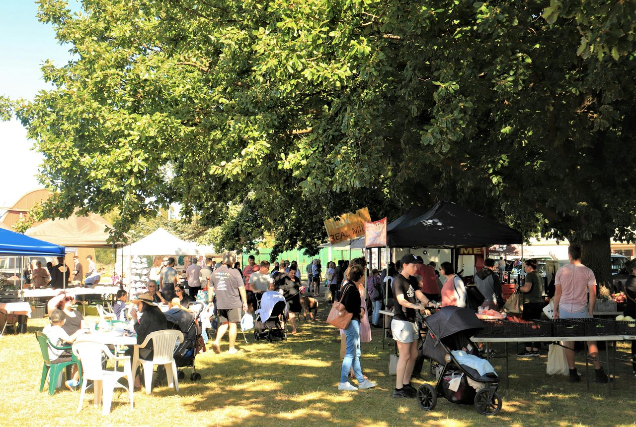The crowd on the Village Green
