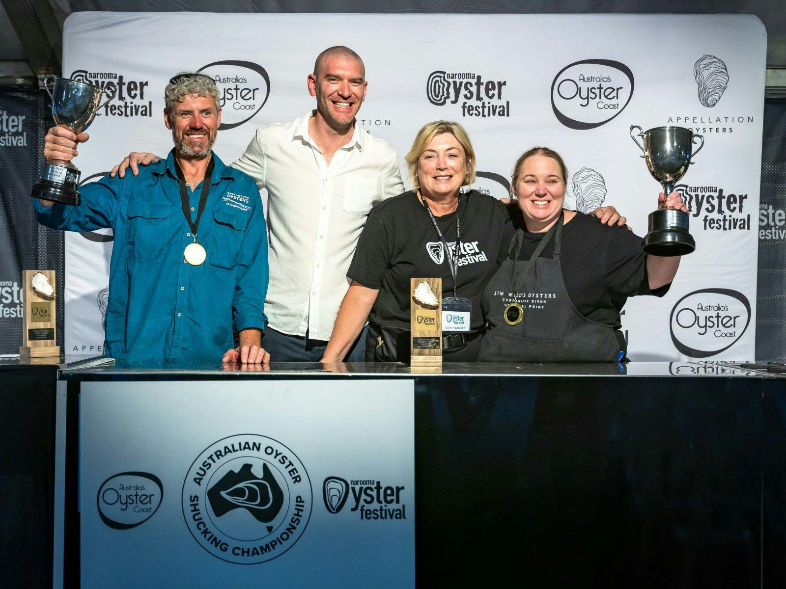 Australian Oyster Shucking Championships with 2025 winners Greg Carton & Sally McLean