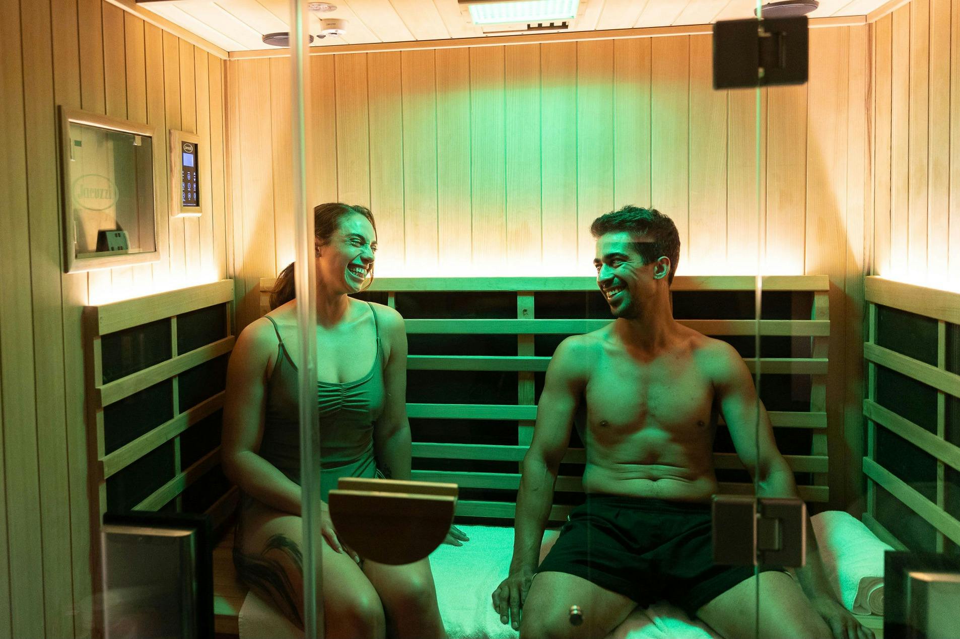State-of-the-art Infrared Saunas (with Bluetooth speakers) that accommodate singles or couples
