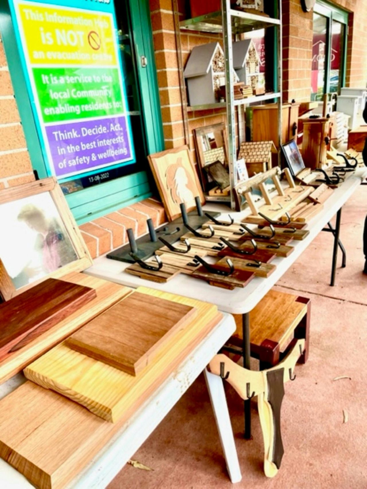 Wildlife homes, bat flats, bee hotels, cutting boards and woodwork items.