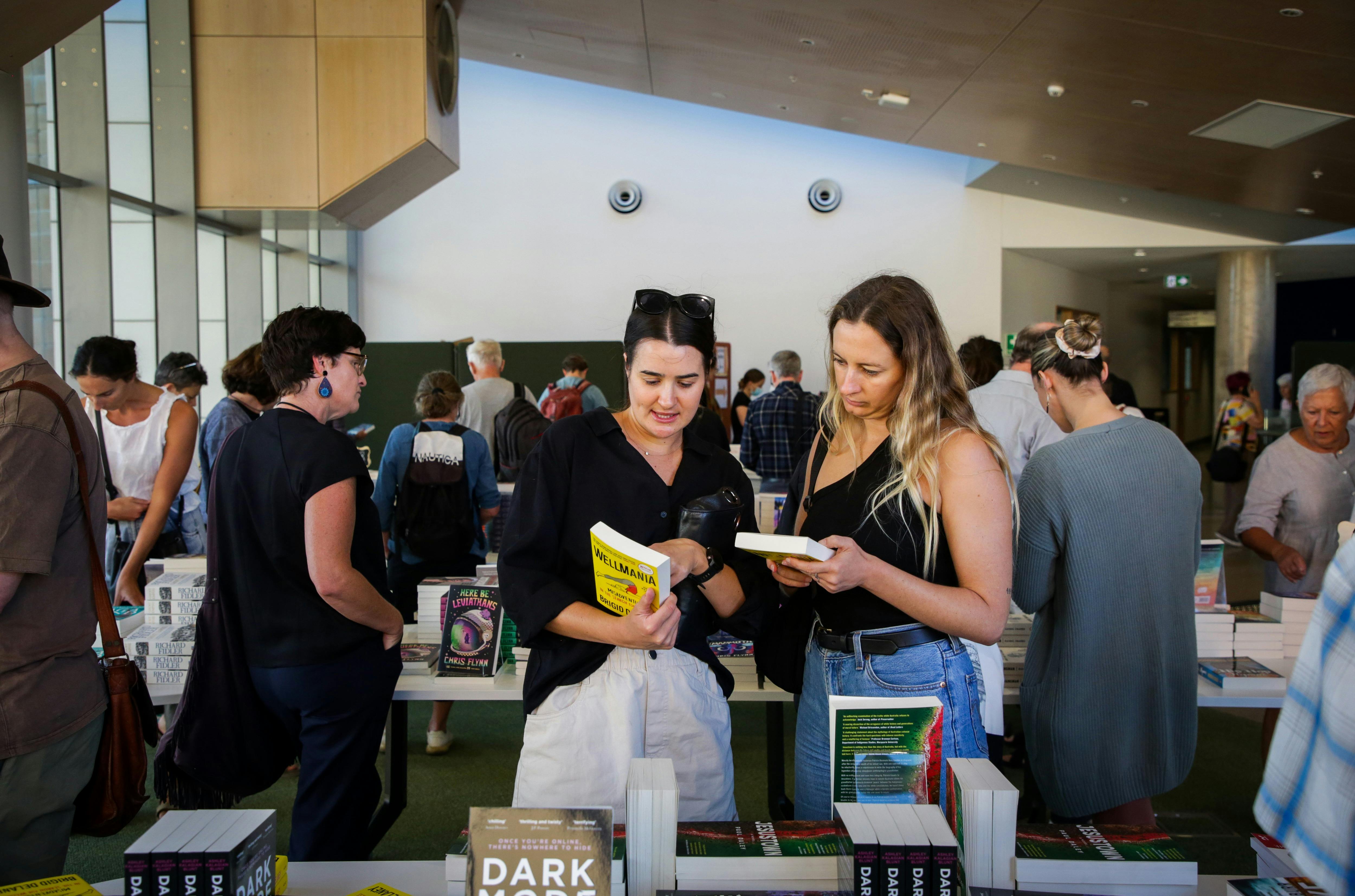 The pop-up festival bookshop in the NUspace building.