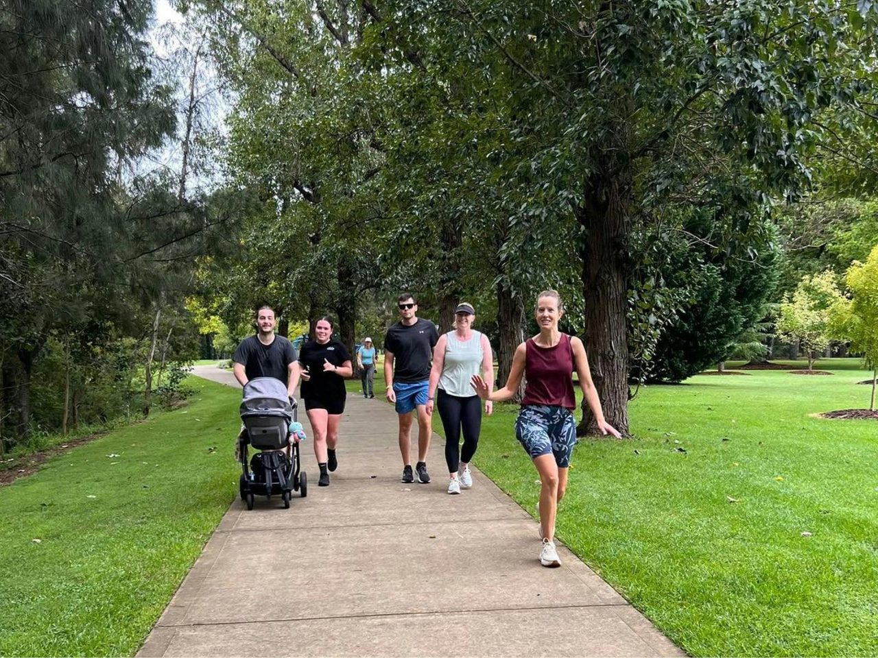 Walkers enjoying the course