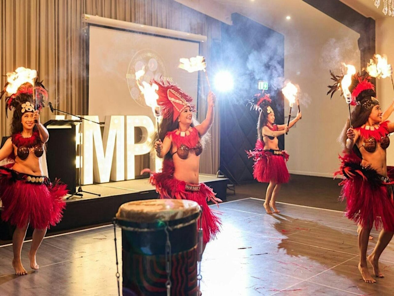 Polynesian dance group performing i