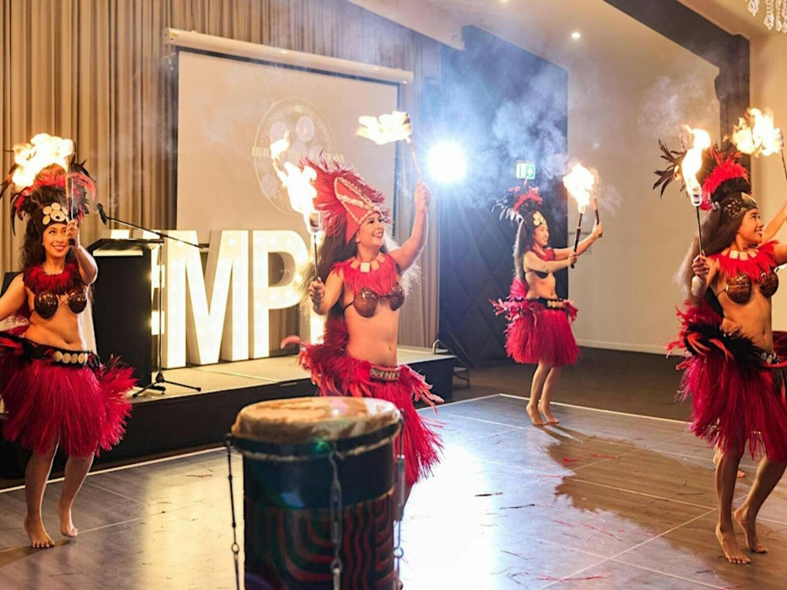 Polynesian dance group performing i