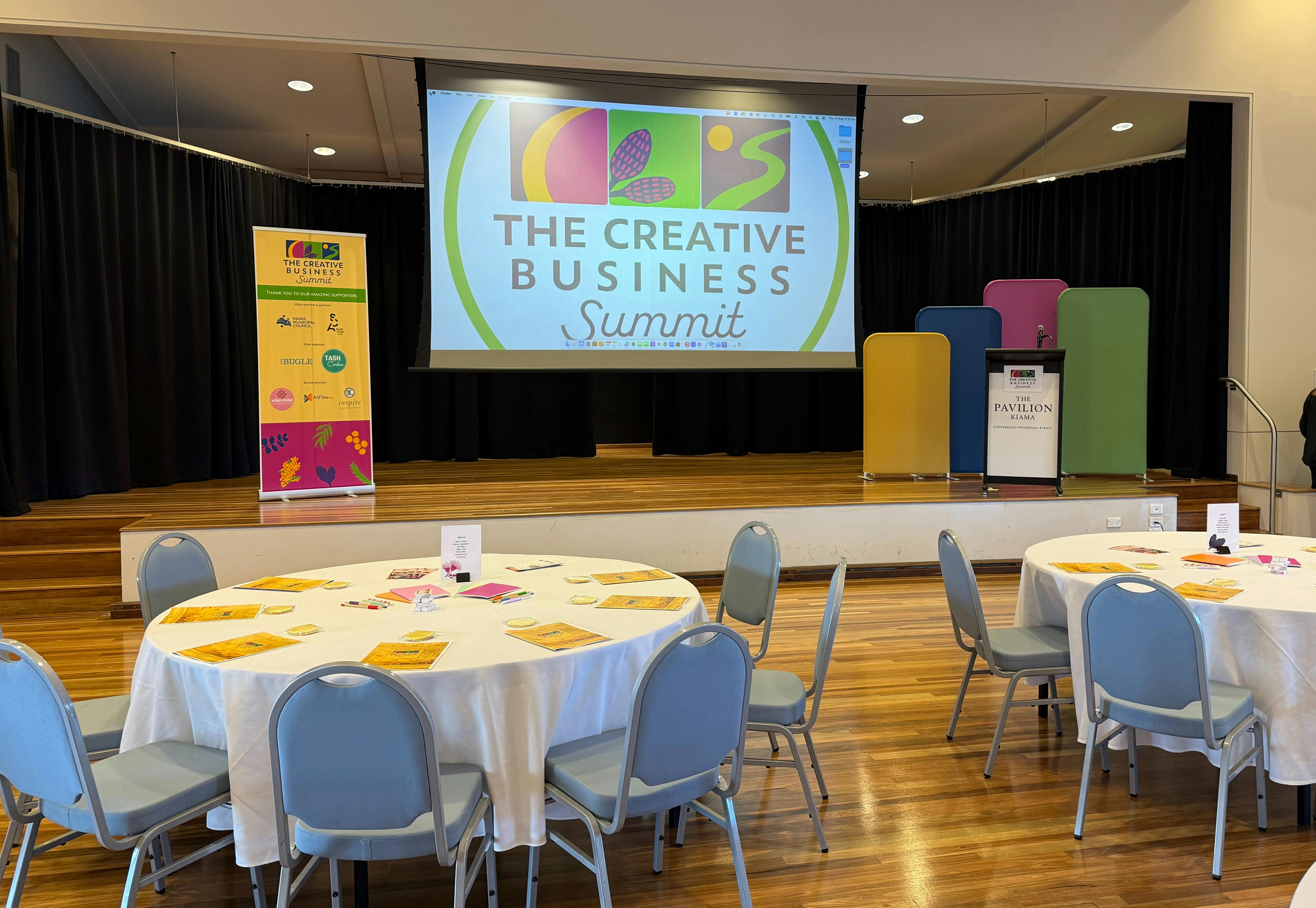 The stage for The Creative Business Summit