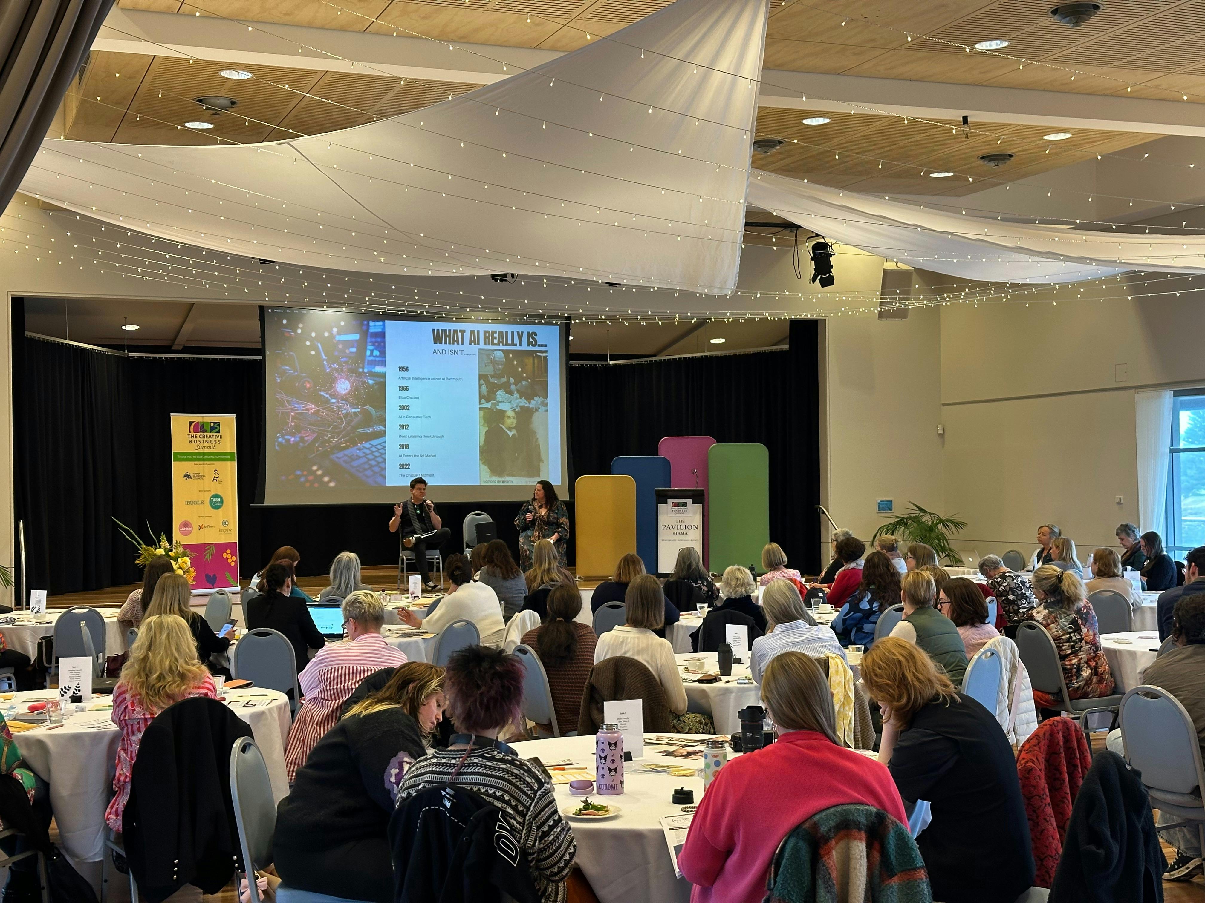 Creative business presentation on AI