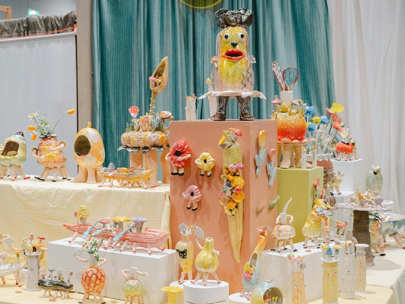 Quirky one-off sculptural works by Sydney artist Yang Qui of Albatross Ceramic