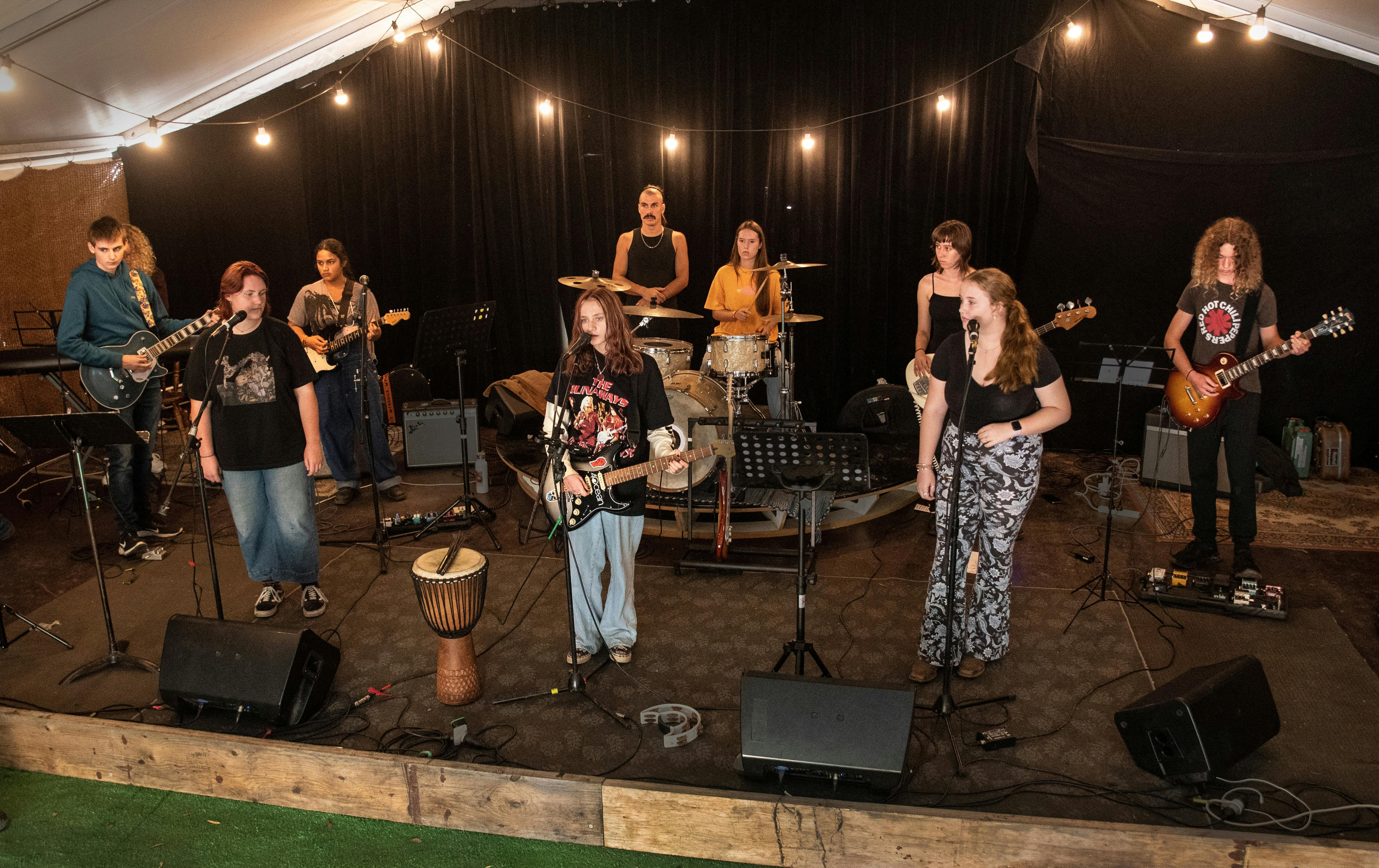 Young Gums youth mentorship program rehearsal space at the Gum Ball 2023