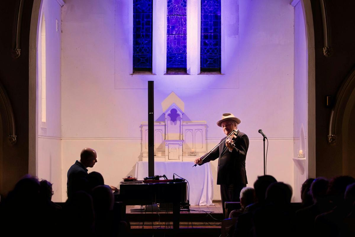 Simon Tedeschi and George Washingmachine in the magnificent Newbridge church