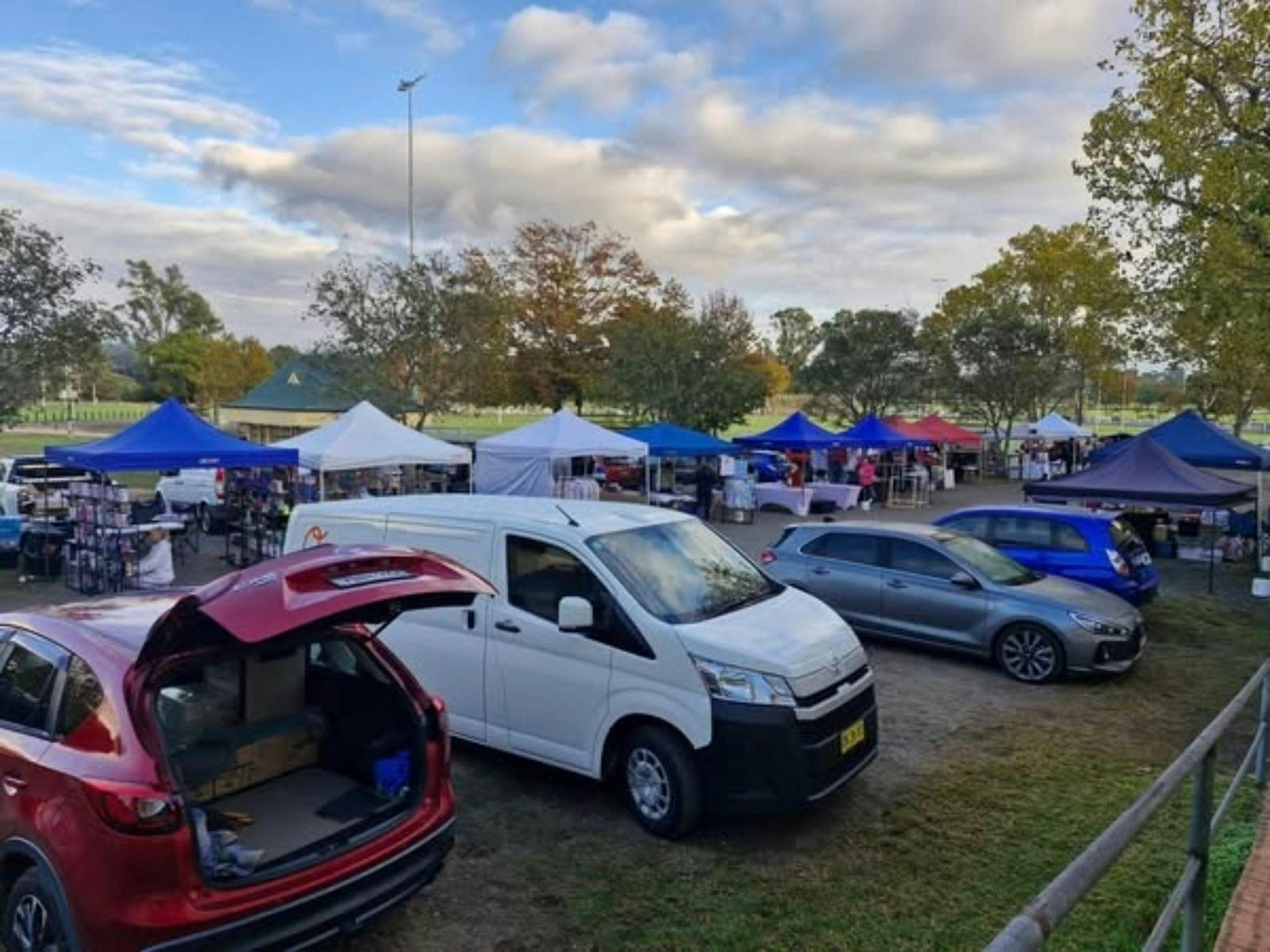 Outside stalls of the Camden Country Market in May 2025