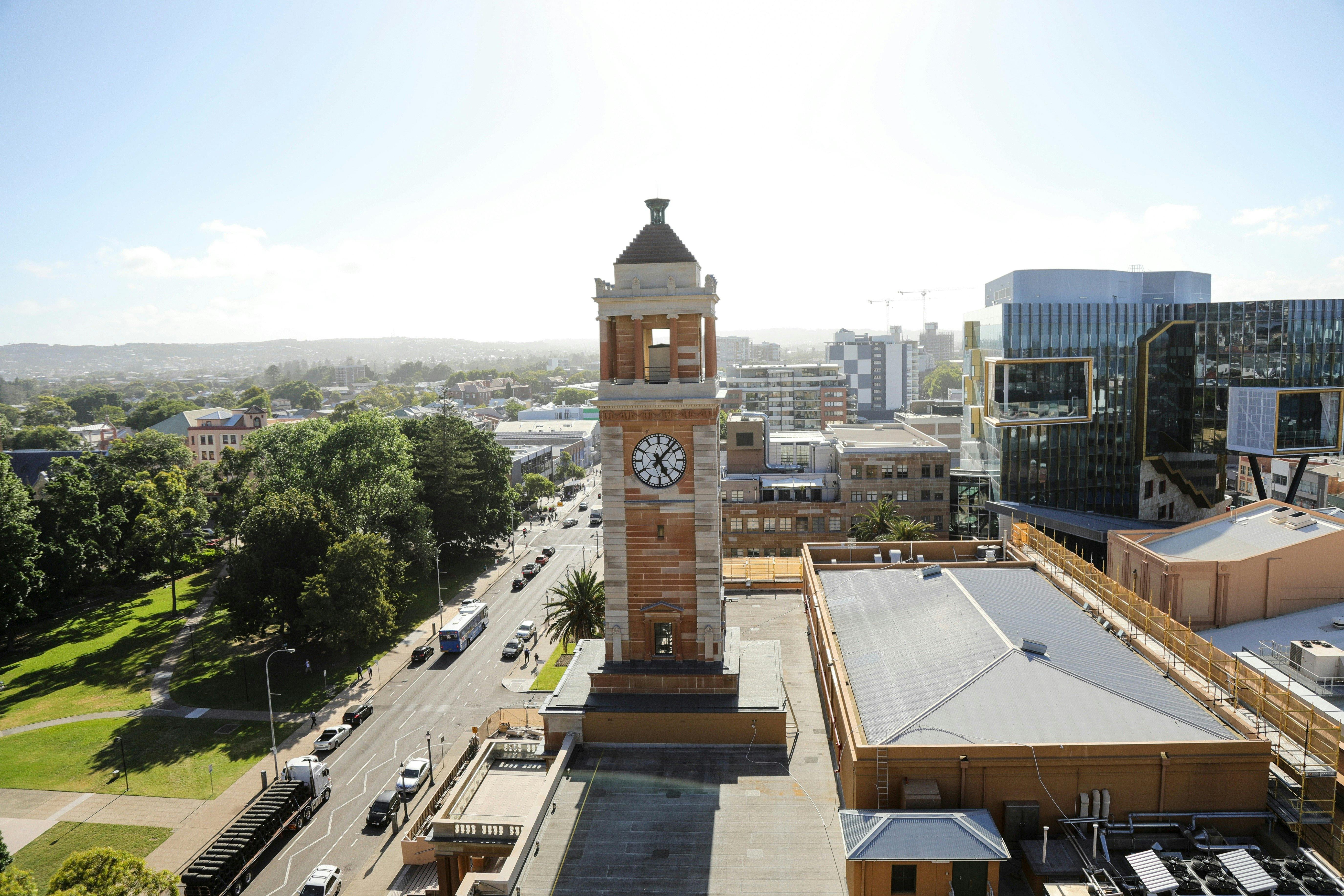 Civic Park is adjacent to Newcastle City Hall