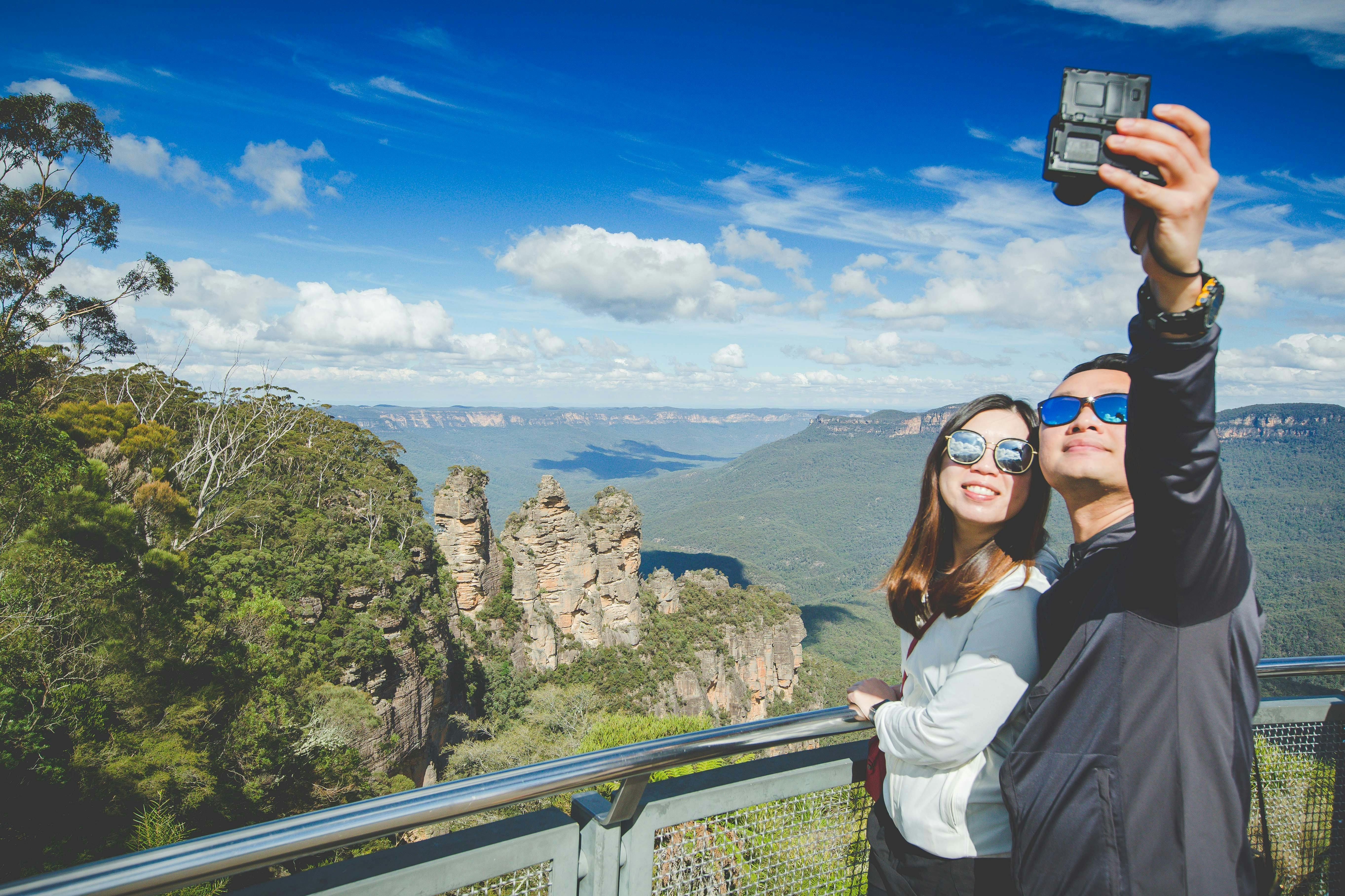 Selfie in front of the Three Sisters