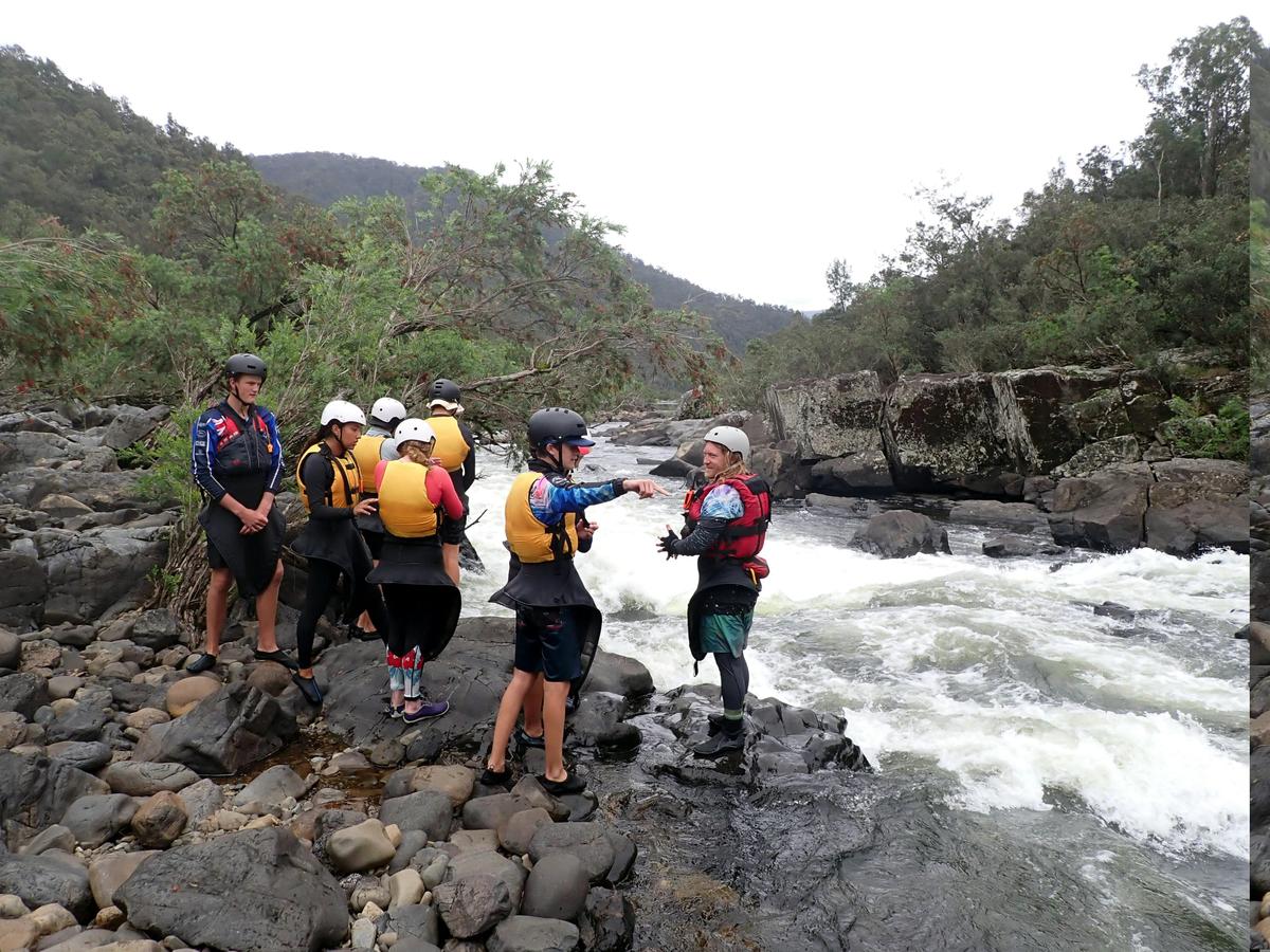 We always inspect rapids from the riverbank