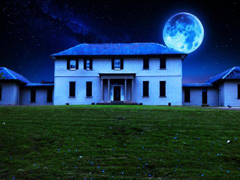 Old building in moonlight