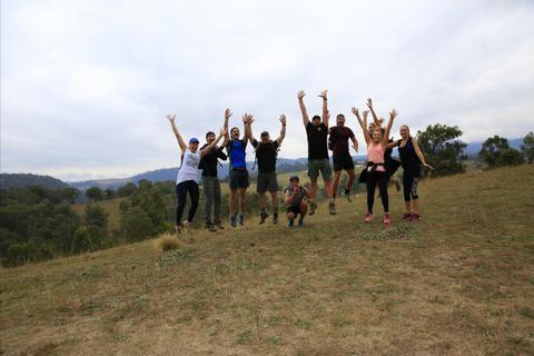The team having a ball on the last day of the trek