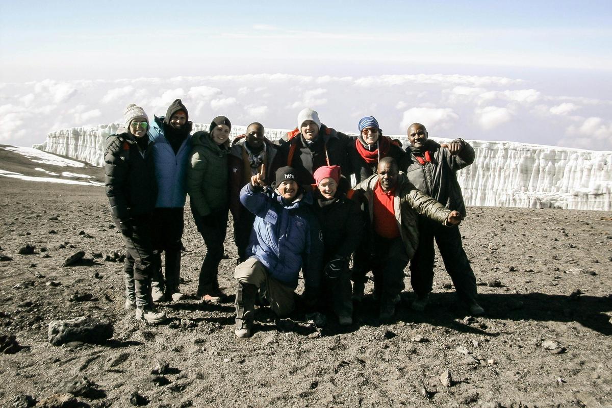 The team on the summit of Mt Kilimanjaro