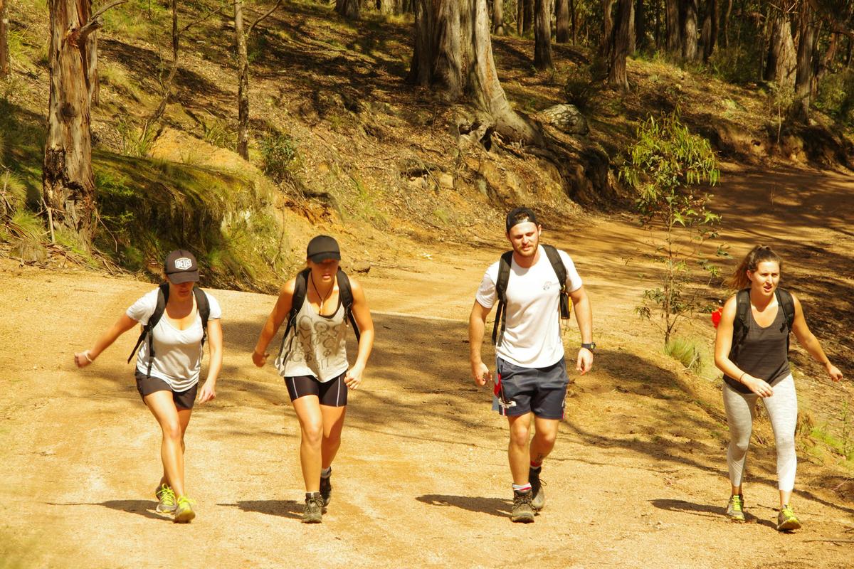 The team grinding up the hill that we have aptly named 'Heartbreak Hill'