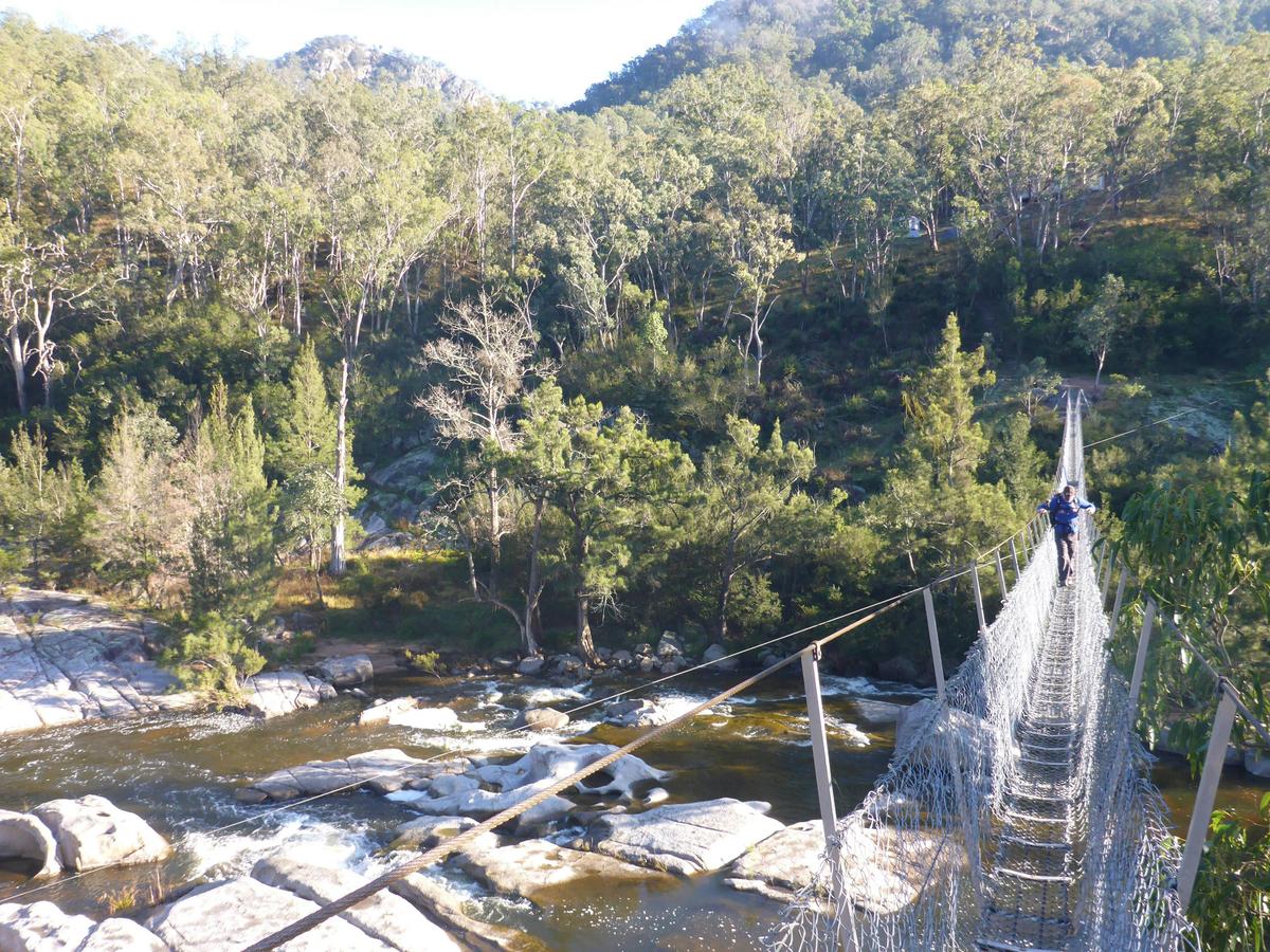Crossing Bowtells Swing Bridge over the Cox River