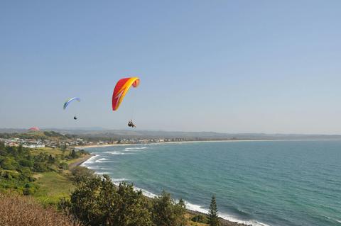 Poligliding over Lennox Head