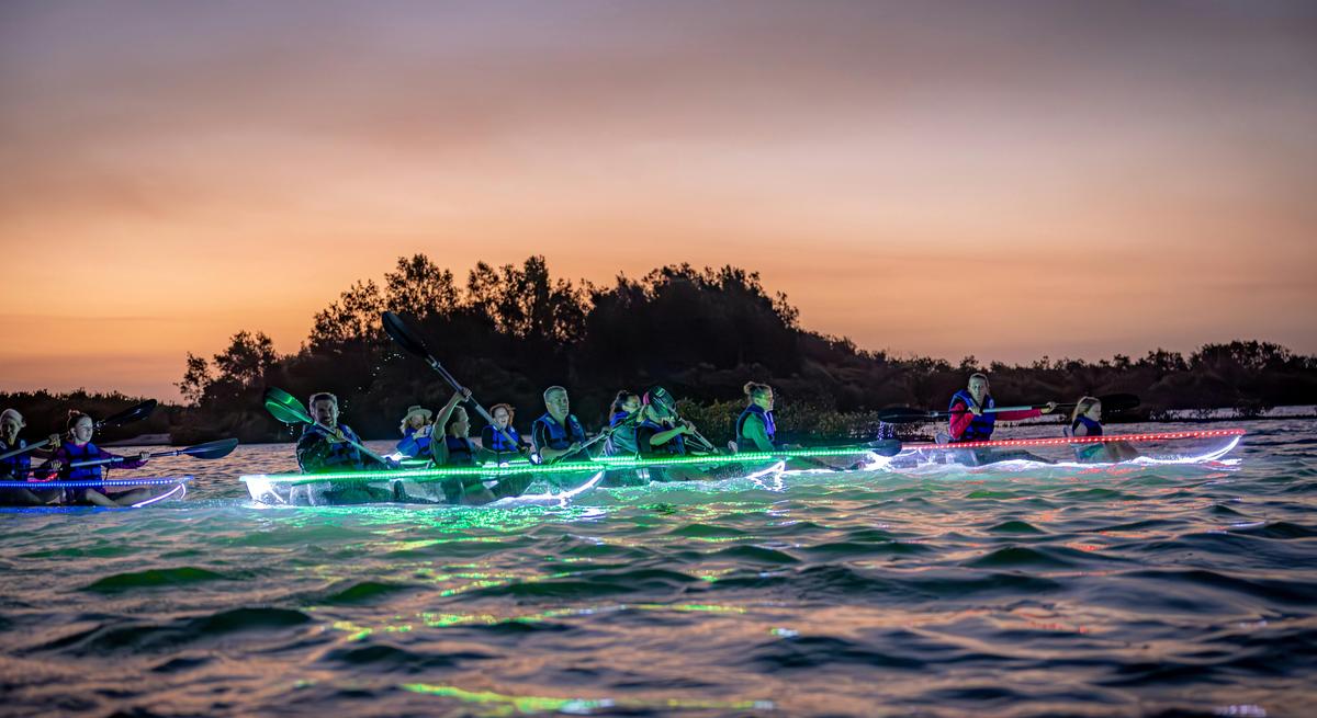 Group kayak tour from Naru Beach