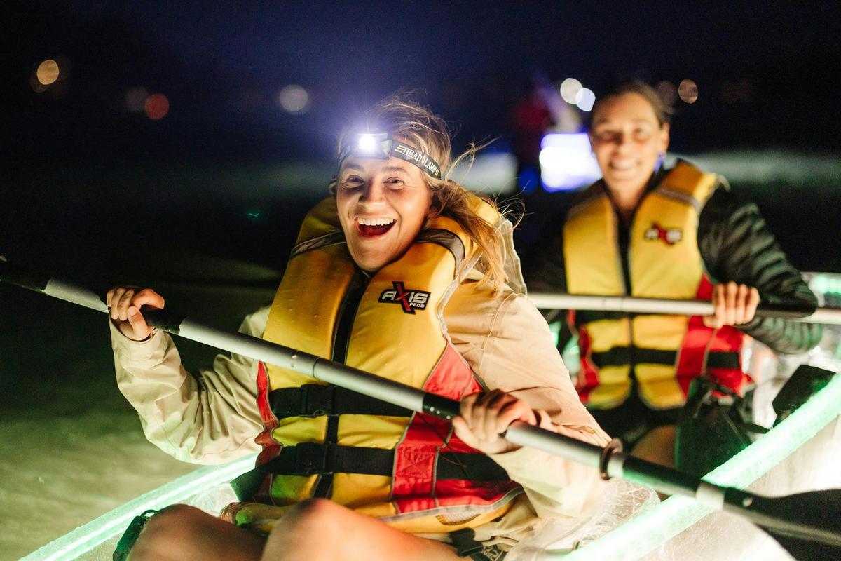 Night kayakers living their best lives