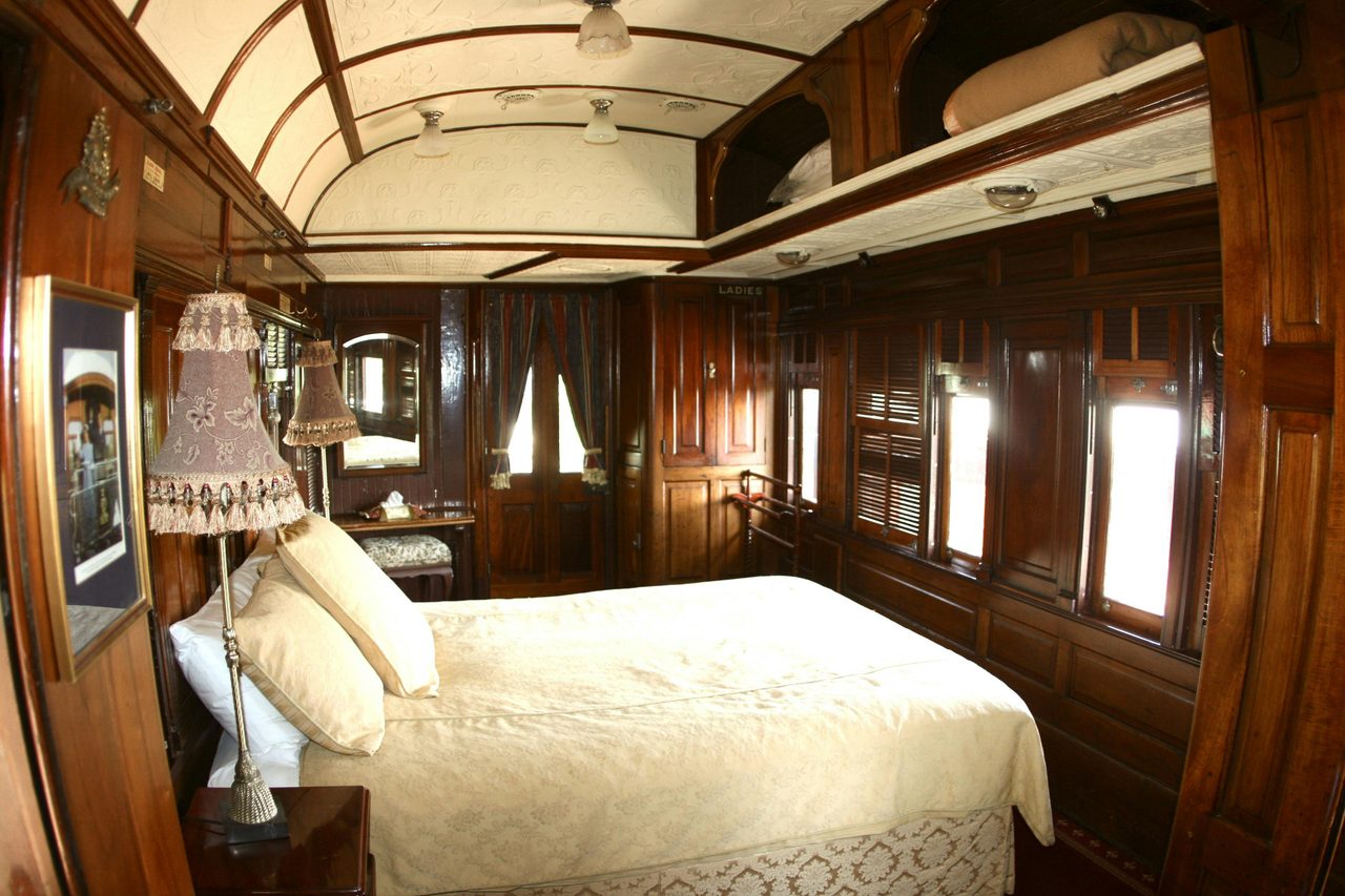 The State Car Queen bedroom at Ruwenzori Retreat, Mudgee