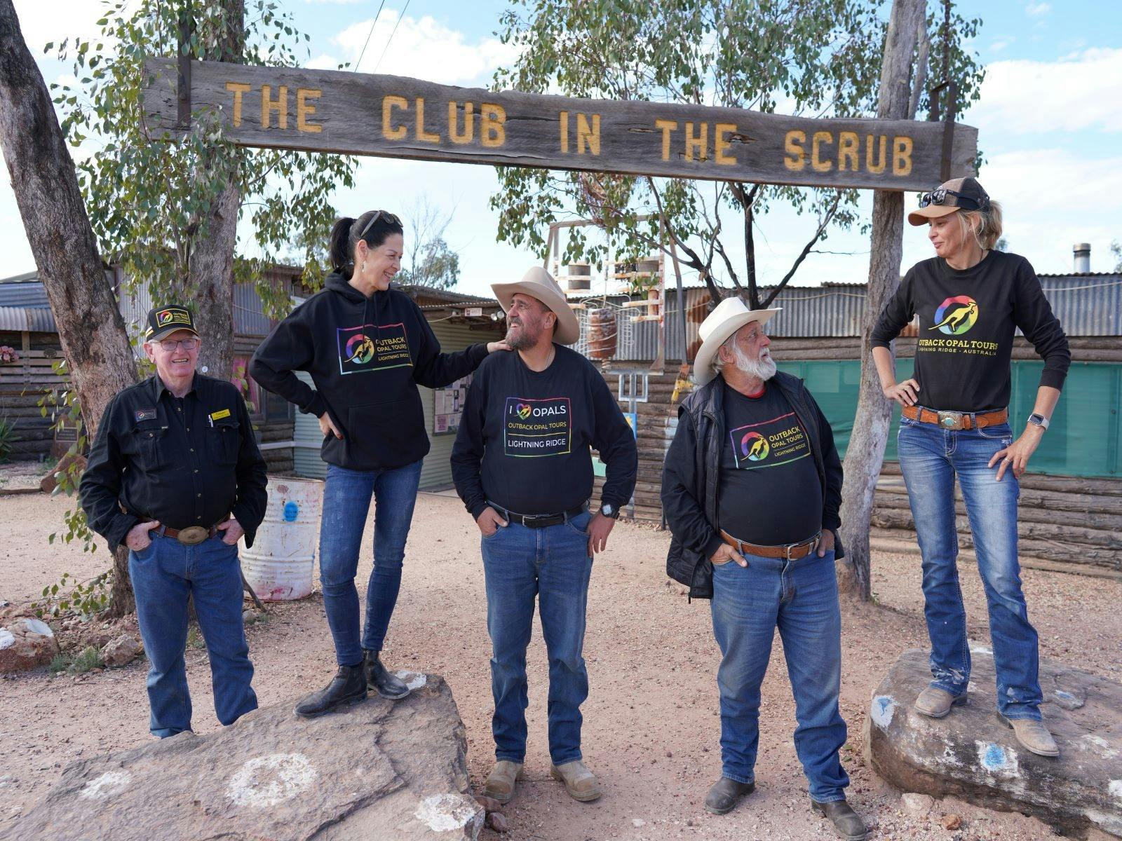 The Outback Opal Tours team out on the Opal Fields