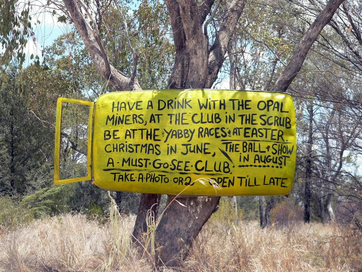 Sign at the opal fields