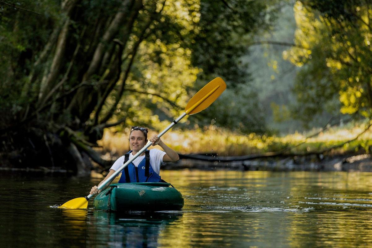 Great way to exercise, paddling the Bellinger  River at sunset