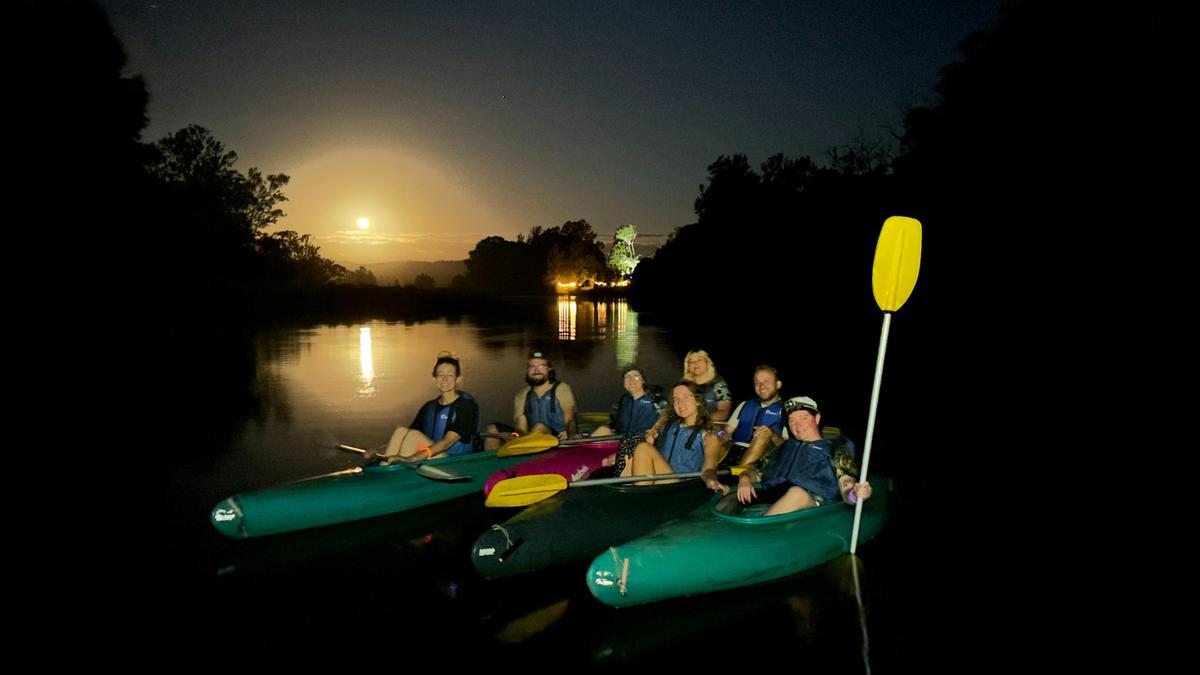 It's a rising moon on the river with Bellingen Canoe Adventures