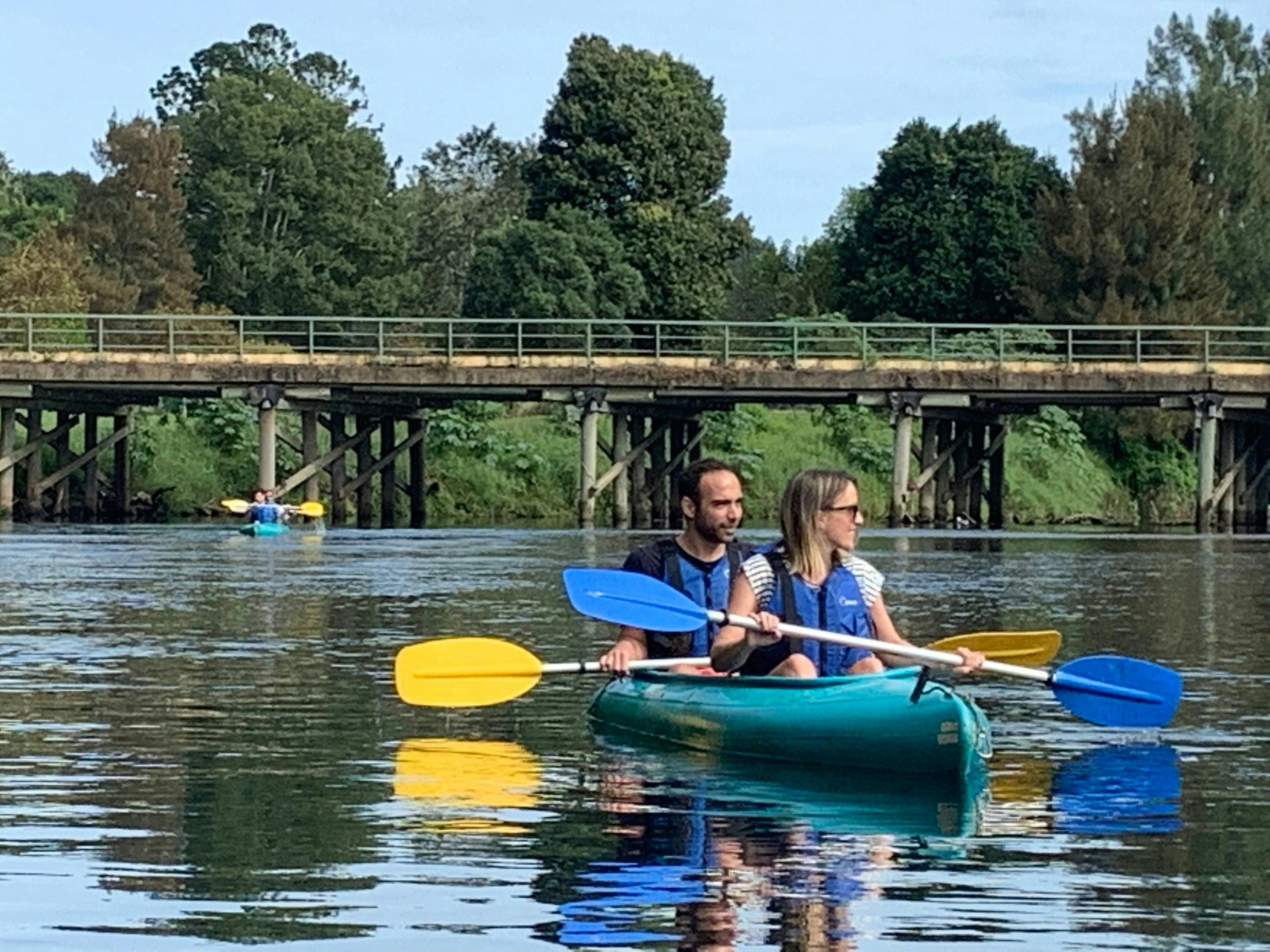 Look who is paddling under Lavenders Bridge with Bellingen Canoe Adventures