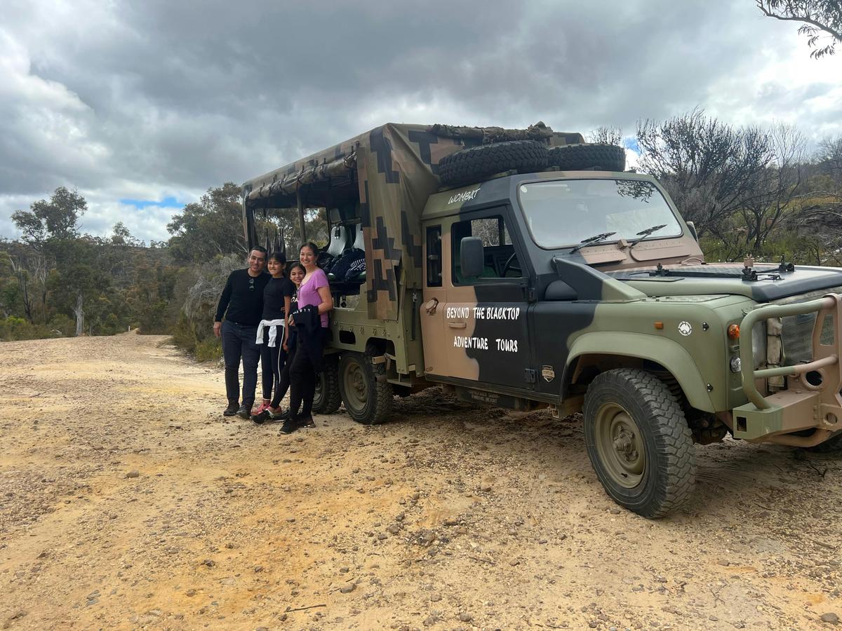 Customers enjoying a Blue Mountains Army Truck Adventure Tour with Beyond The Blacktop
