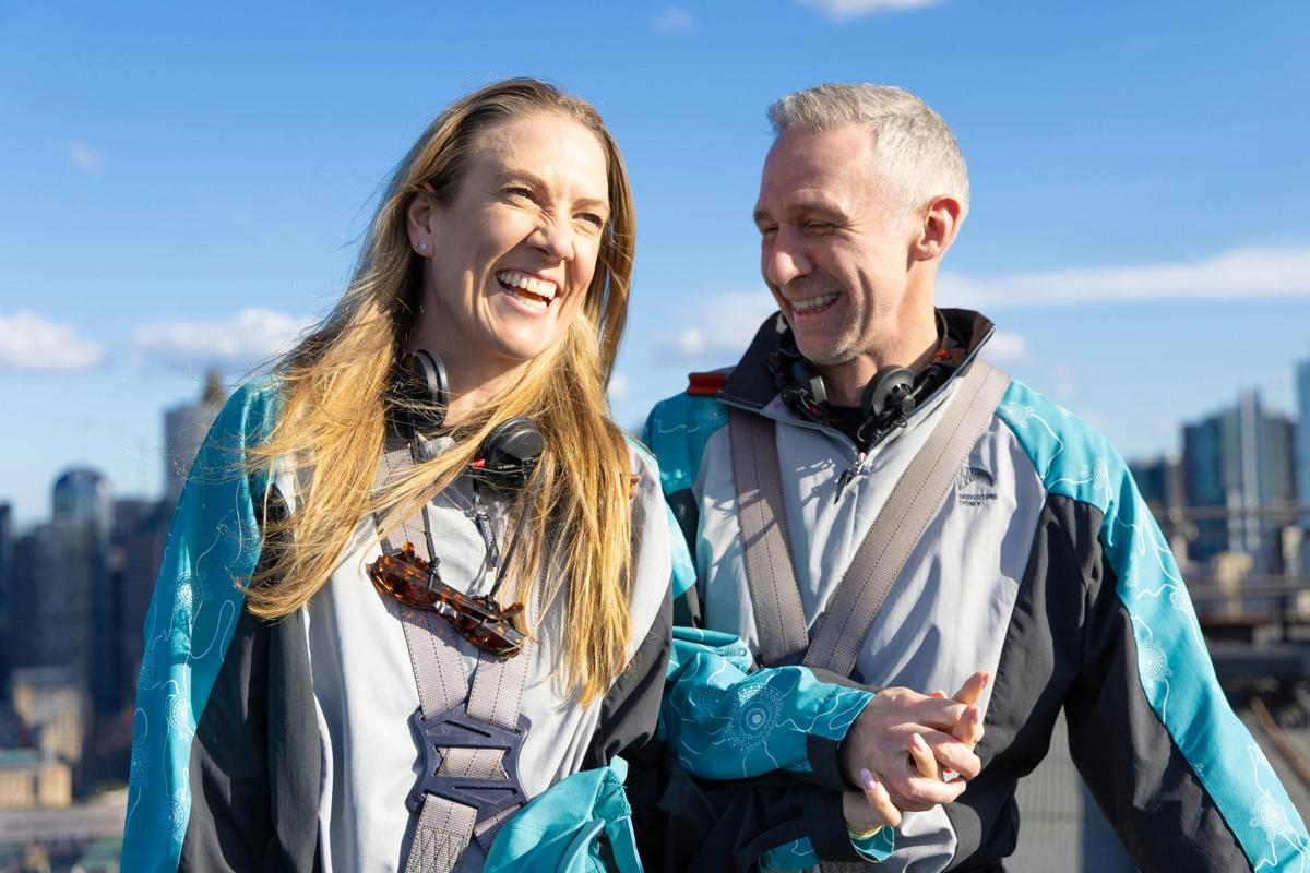 Couple Climbing the Sydney Harbour Bridge, BridgeClimb