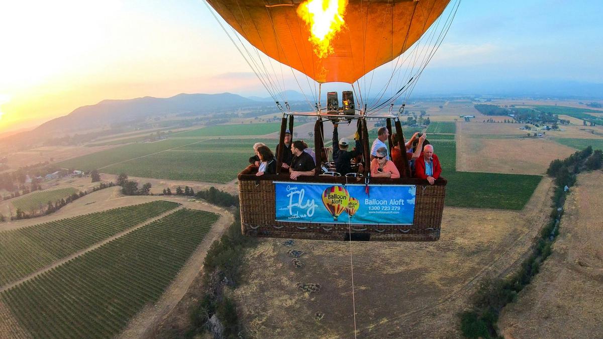 Sunrise balloon ride in-flight