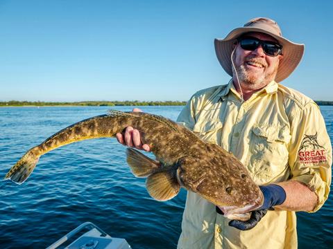 Lure fishing for big dusky flathead