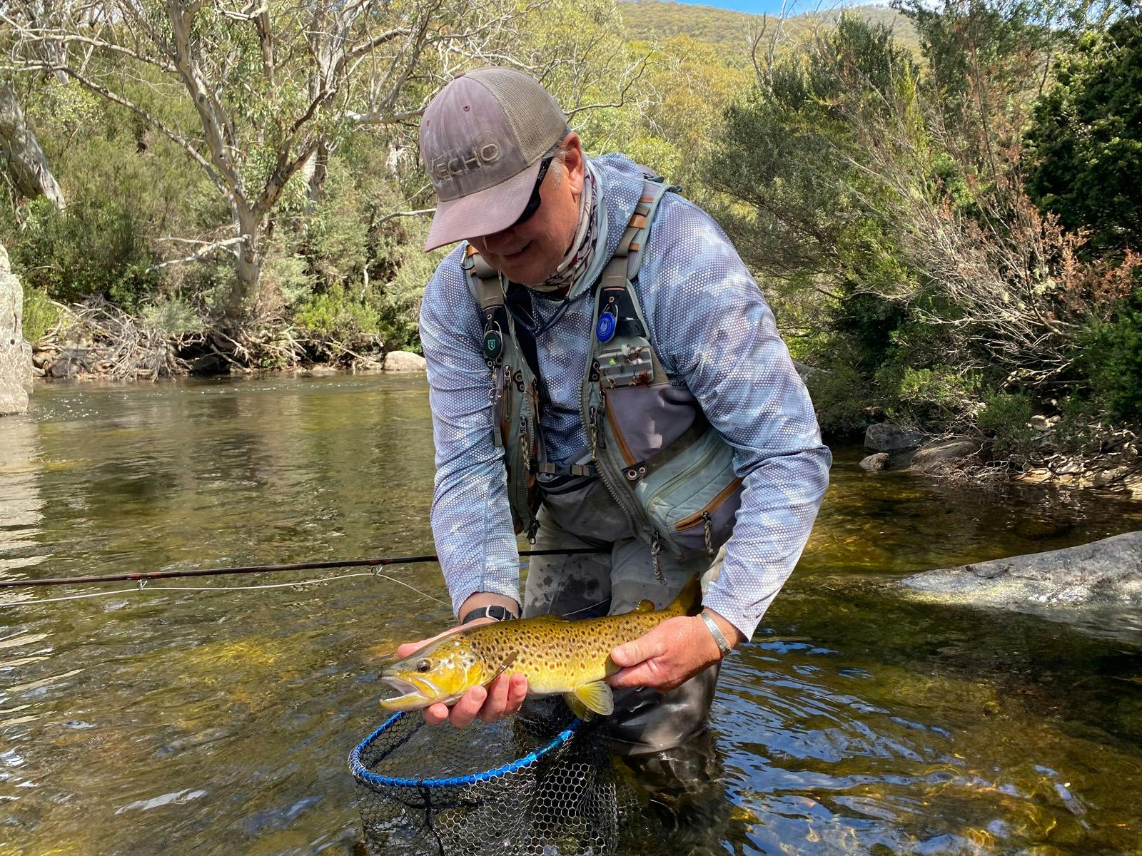 Craig Daly showing a beautiful brown trout