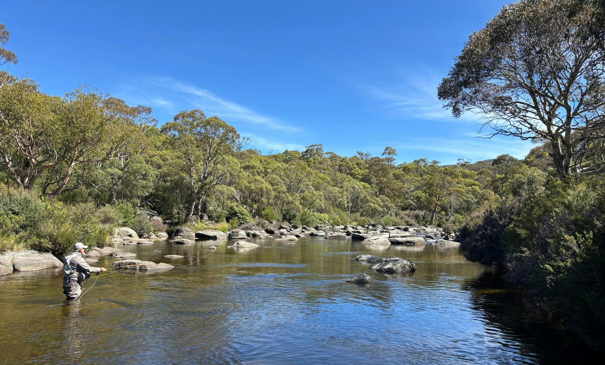 Craig Daly fishing the Thredbo River