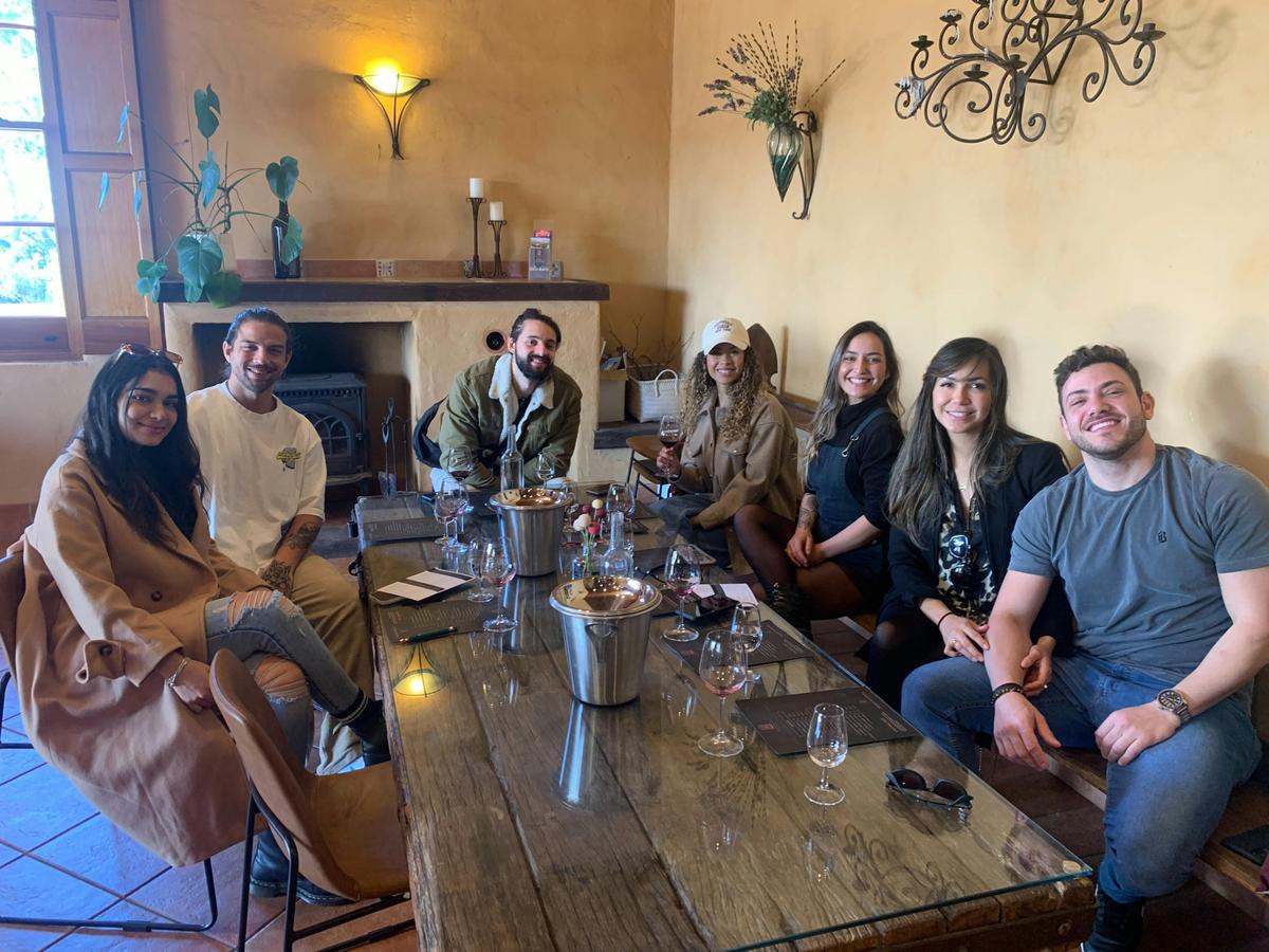 Friends on a private wine tour