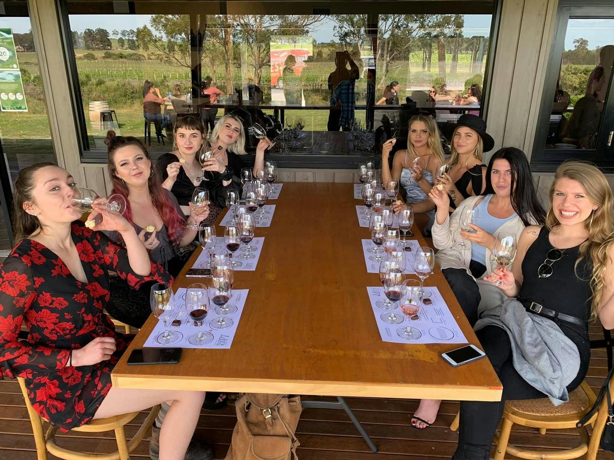 Girls day at glandore matching wine and chocolate!