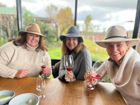 3 ladies tasting wine