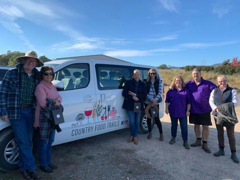 Saffron Tour guests and Country Food Trails Van