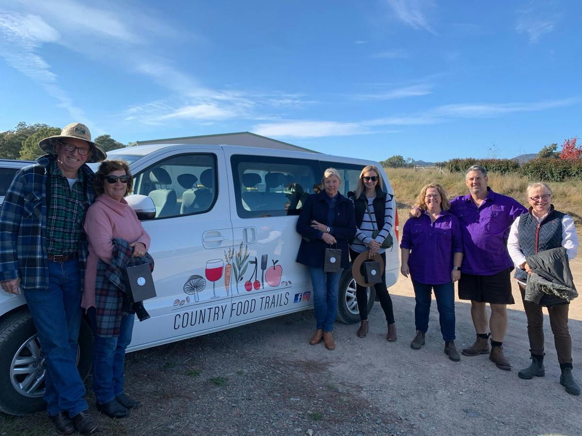 Saffron Tour guests and Country Food Trails Van