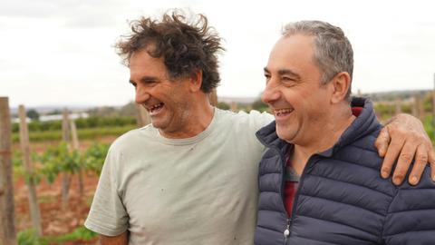 Chef Christophe and farmer Peter Piccolo from Piccolo Family Farm