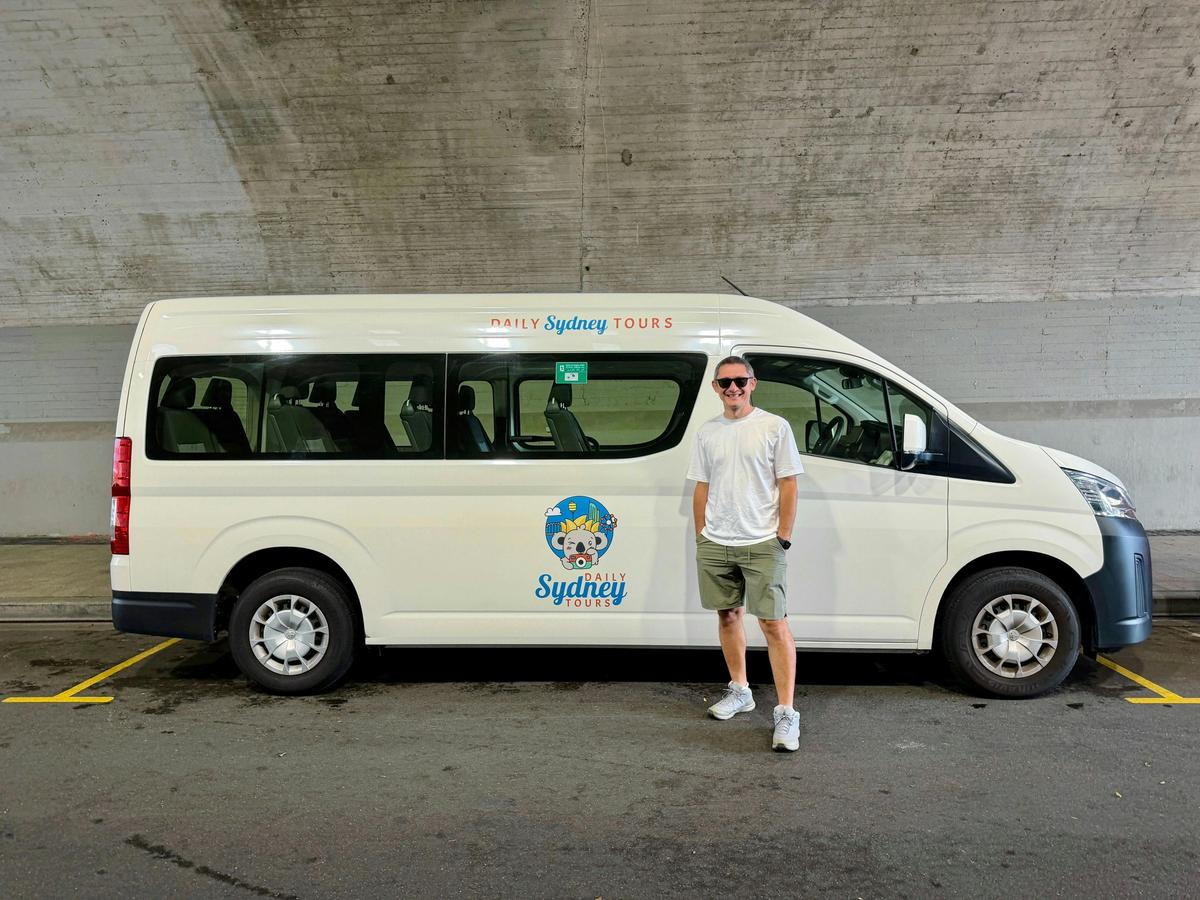 Your friendly local guide and comfortable Daily Sydney Tours minibus.