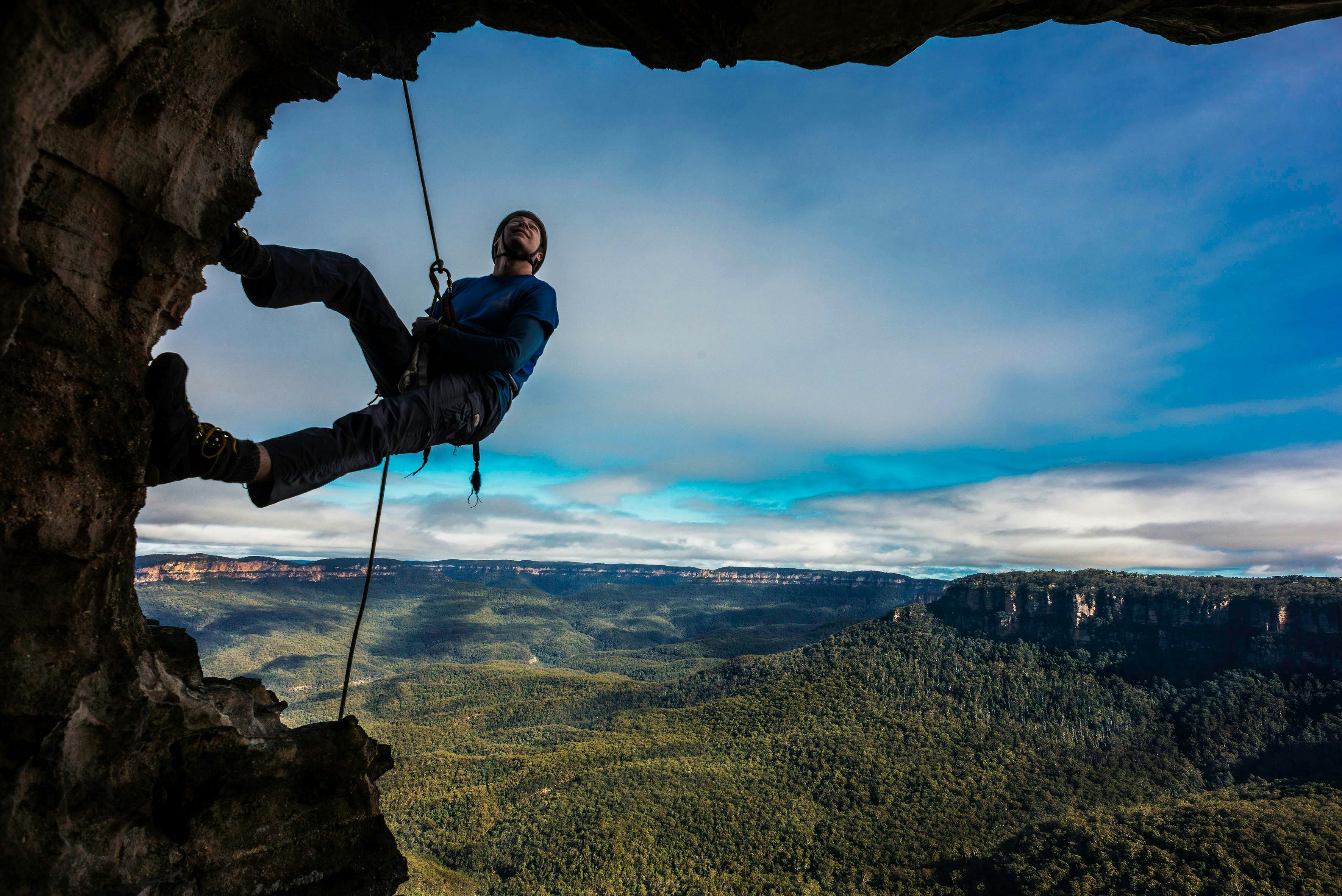 Abseiling in the Blue Mountains near Katoomba