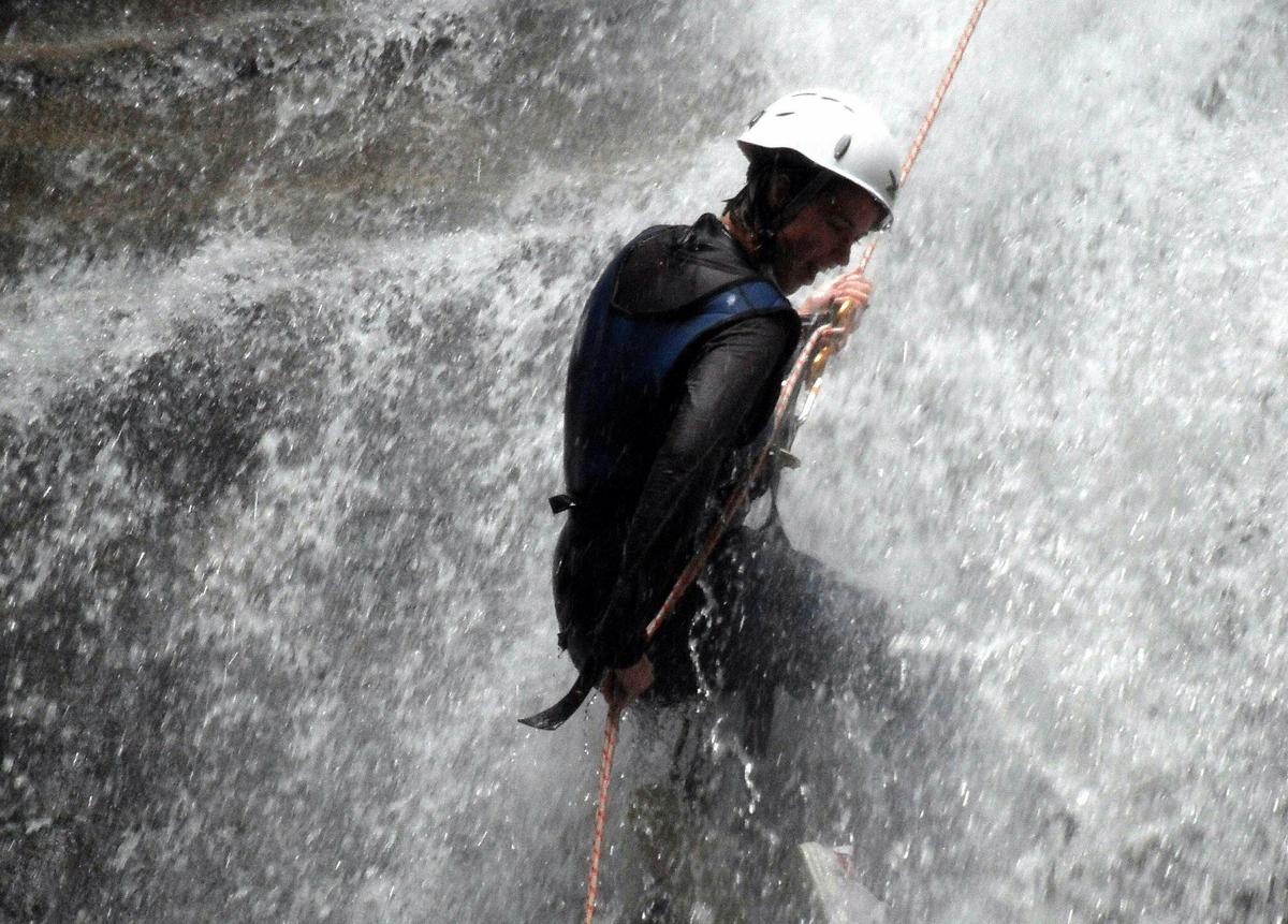 Abseiling Empress Falls near Wentworth Falls one of over 50 canyons they visit