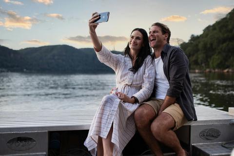 Tour visitors aboard tour boat