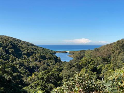 Looking over the rainforest to Glenrock Lagoon