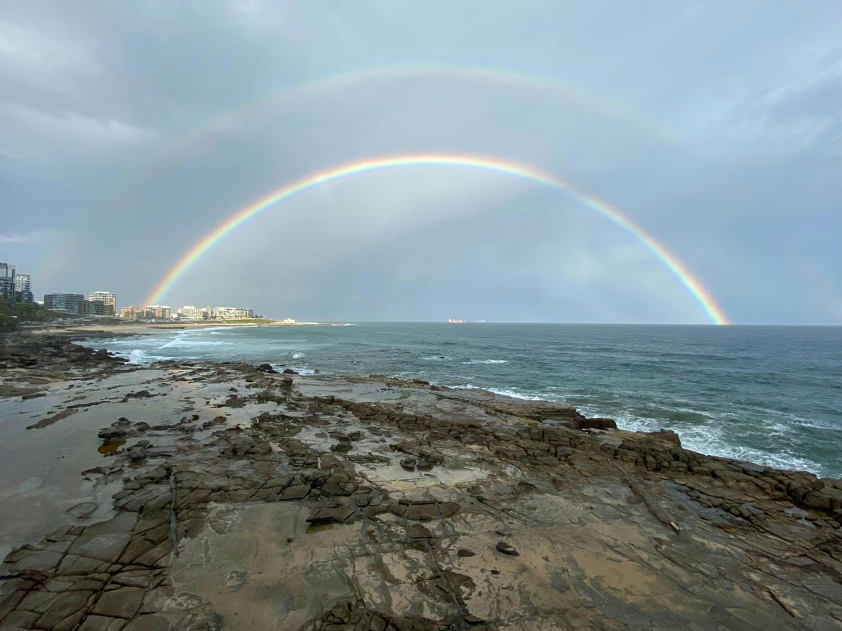 Rainbow over Newcastle Beach